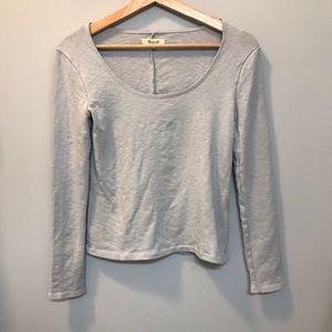 MADEWELL | Icy Blue Long-sleeved Pullover Blouse